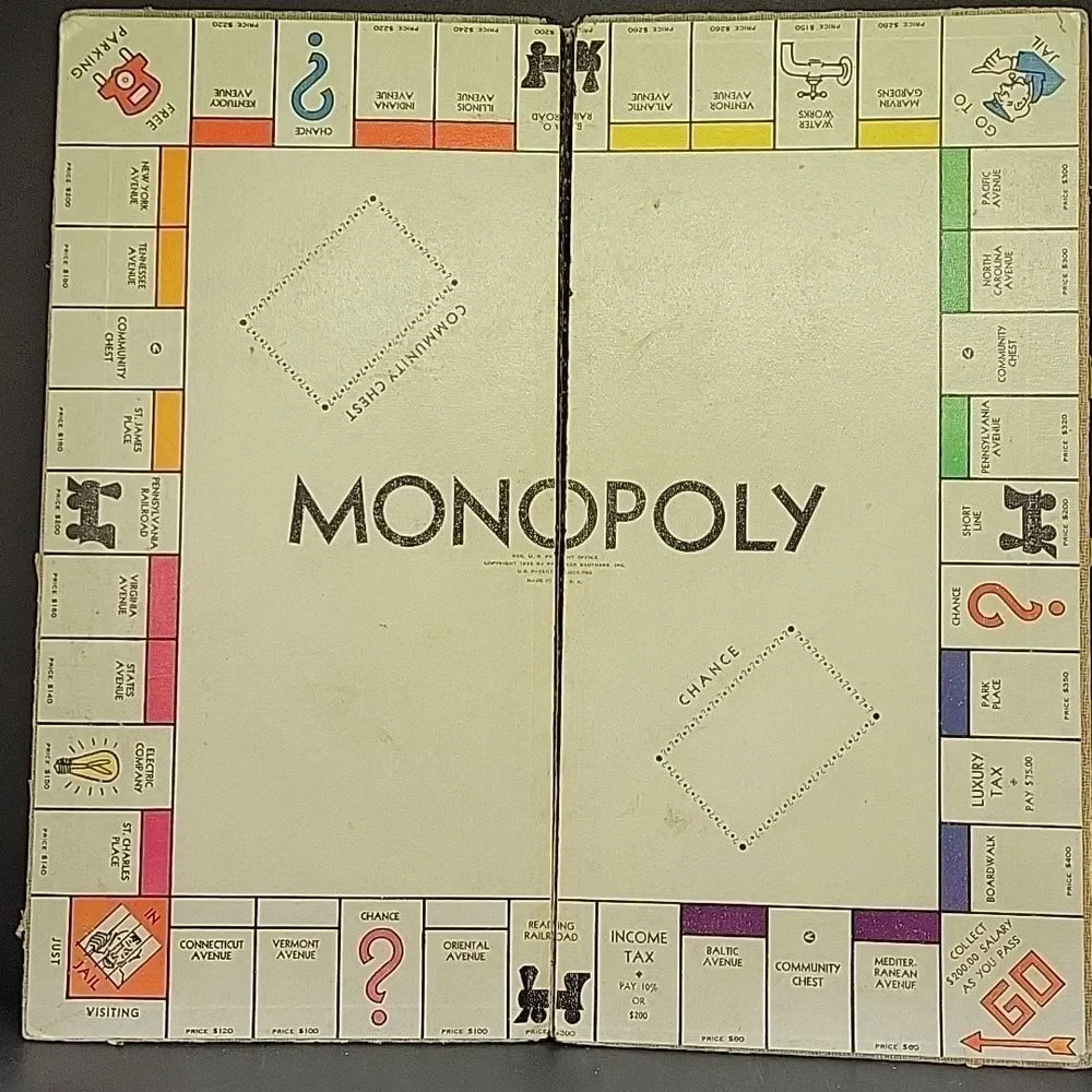 Vintage‎ Parker Brothers 1936 Monopoly editions (1942-1946) wartime alternative